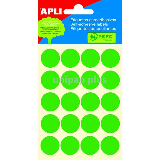 etikety Apli kolečka 19 mm zelené