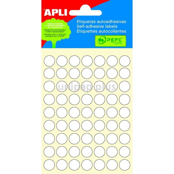 etikety Apli kolečka 10 mm bílé