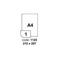 samolepící etiketa A4 R0115 bílá inkjet 210 x 297 mm 1 etiketa 50 ks
