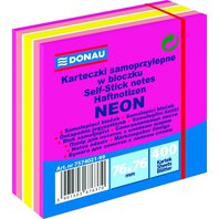 bloček samolepící Donau 76 x 76 mm 400 lístů mix Neon růžový