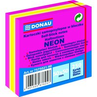 bloček samolepící Donau 50 x 50 mm 250 lístů mix Neon růžový