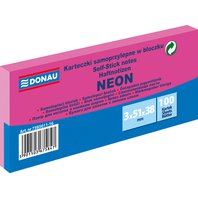 bloček samolepící Donau 51 x 38 mm 3 x 100 listů neonový růžový