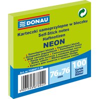bloček samolepící Donau Neon 76 x 76 mm 100 listů zelený