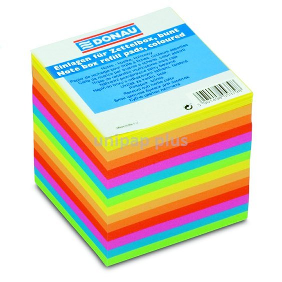 blok kostka 9 x 9 cm lepená 800 listů barevná