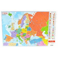 mapa A2 Evropa + Svět oboustranná - státy, města, vodstvo