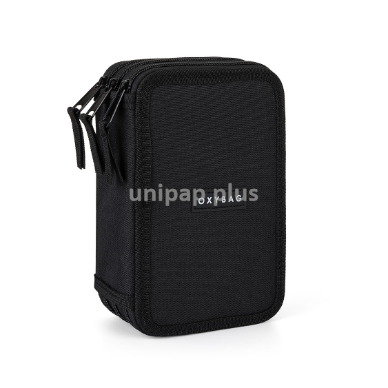 penál třípatrový prázdný Unicolor black