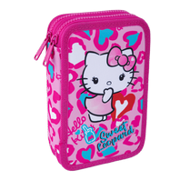 penál dvoupatrový Colorino Jumper 2 Hello Kitty Pink 2 vybavený